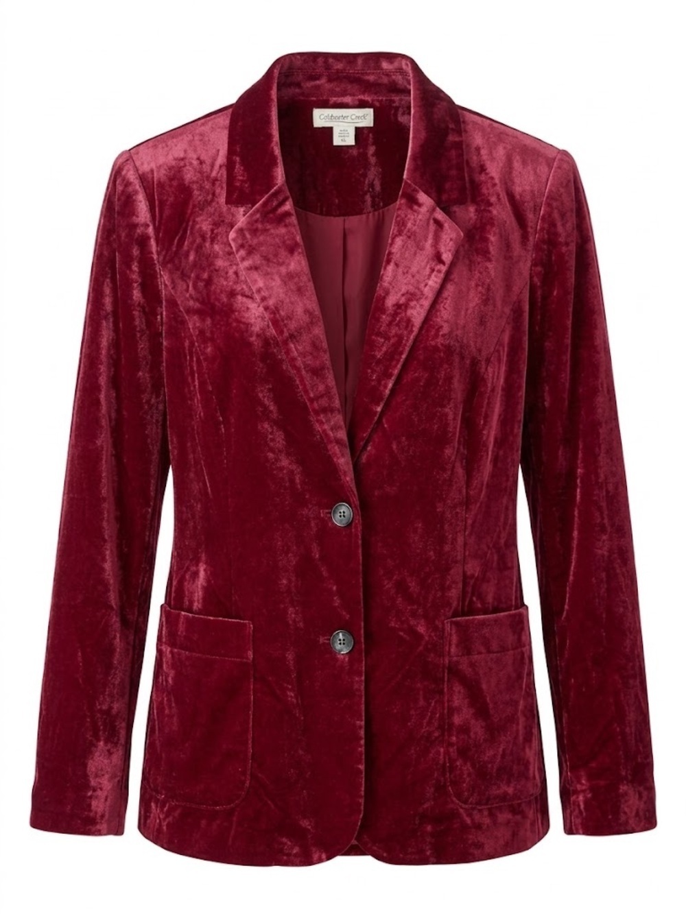 Coldwater Creek NWT Velvet Blazer Jacket Cranberry Size 12